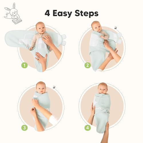 Image of 3-Pack Organic Swaddles for Newborns, Baby Swaddles 0-3 Months (Mellow) | Newborn Swaddle Sleep Sacks, Soft Cotton, Infant, Baby Swaddle Wraps, Girls, Boys, Large Hook & Loop Closure