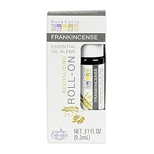 Aura Cacia Frankincense Roll-On | GC/MS Tested for Purity | 9.2ml (0.31 fl. oz.)