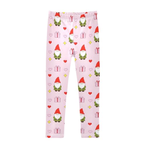 Valentines Day Gnome Pink Girls Leggings Soft Stretch Workout Yoga Dance Pants for Kids Casual Tights