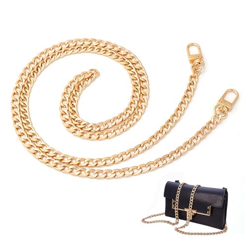 WANGENPING Kette für Tasche, 120cm Taschenkette, Taschenkette Gold, Schultergurt für Taschen, Metall Kettenriemen, Umhängetasche Handtasche Ersatzkette, für Tasche Handtaschen Crossbody 120cm