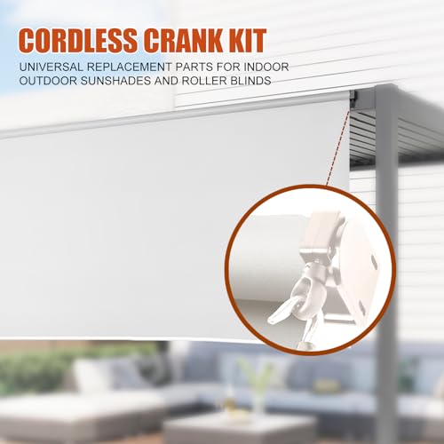 Seprochoo Sun Visor Parts Bungee kit and end Cover, Weather Resistance, for Coolaroo External Roller Shutter, Outdoor Shutter, Roller Shutter (Cordless Crank Kit, Sand) by Seprochoo - Image 7