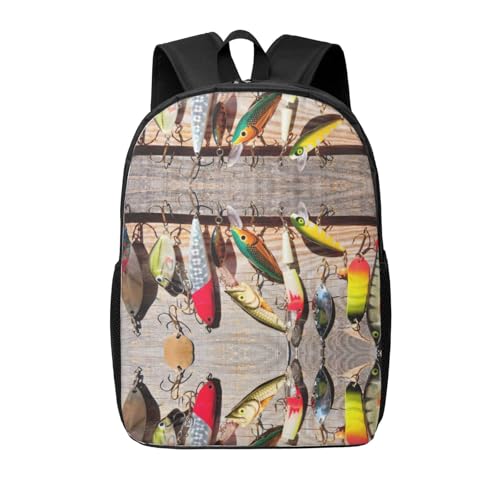 Sac à dos d'affaires simple imprimé leurre de pêche 1 pour ordinateur et travail