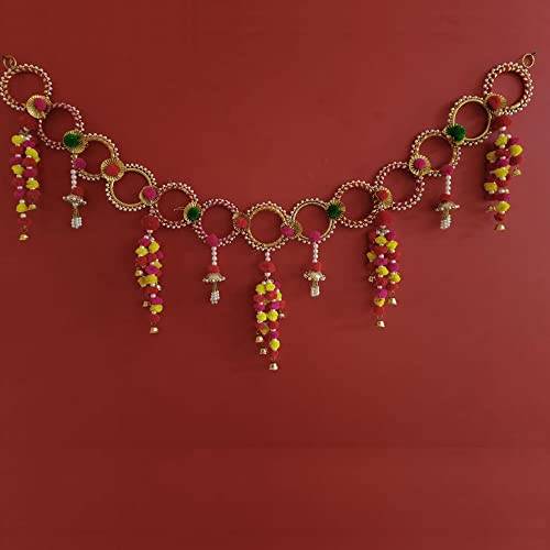 Image of Handmade Door Hanging Bandarwal Chudi Style Toran (TC-01) -Diwali New Year Inauguration Wedding Festival Home Decor Pooja (40 Inch X 6 Inch),Multicolor