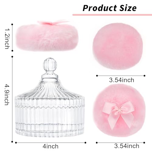 KBCLN Body Powder Puff and Container, 5.9