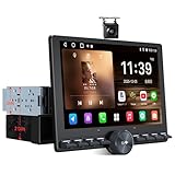 ATOTOZONE FlexView 10.1インチディスプレイオーディオ、2DIN & 1DINフローティングAndroidナビ、ノブ＋ボタンのダブルデザイン、Wi-Fi/USBテザリング、ワイヤレスCarPlay・Android Auto、YouTube視聴が可能、microSDカードスロット、バックカメラ付き