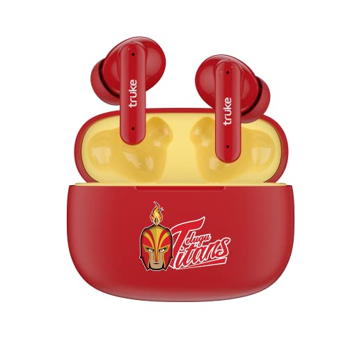 Image of truke Air Buds Lite True Wireless in Ear Earbuds with 48 Hours Playtime, Gaming Mode, Enviornomental Noise Cancellation (ENC), Auto Play /Pause, AAC Codec, Bluetooth 5.1, IPX4 (Red)