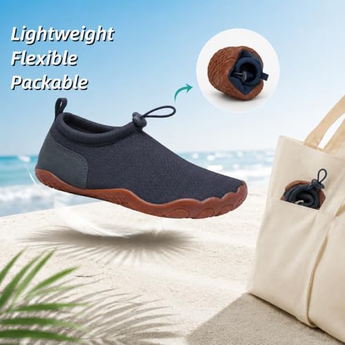 WHITIN Men Water Shoes for Women Quick Drying Swim Sneakers Grey M11/W13 - 3