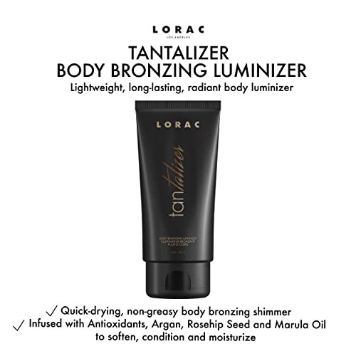 Lorac Tantalizer Body Bronzing Luminizer, Travel Size | Bronzing Lotion | Full Body Bronzer, Antioxidant Infused, Cruelty Free, Gluten Free, Vegan #TOP1