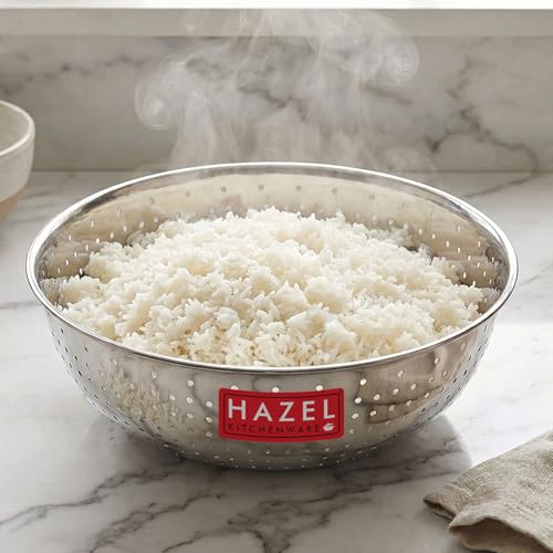 Hazel Alfa Stainless Steel Multipurpose Food & Vegetable Strainer, 1 Pc, Dia 25 cm