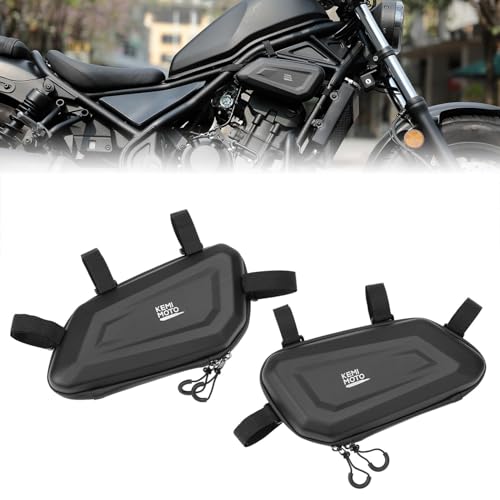KEMIMOTO Motorcycle Side Bag EVA Hard Shell Tool Bags Compatible with Rebel 300 500 (2017-2026) - Universal Motorcycle Saddlebag Side Frame-Mounted and Rear Storage 2.5L*2