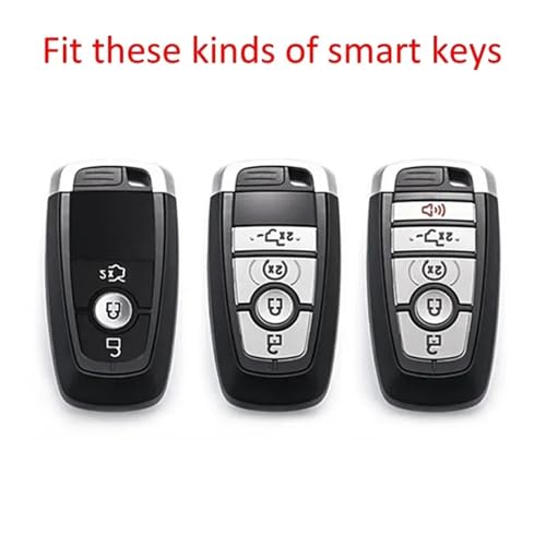 Silicone Carbon Fiber Smart Key Case Cover Compatible for Ford Focus Explorer Ranger Bronco Sport Ecosport Edge Escape Maverick F150 F250(Style B)