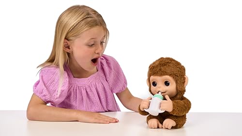 Little Live Pets My Baby Monkey Interaktiver Spielzeugaffe Mango kichert, frisst, nuckelt am Daumen, mit über 50 Geräuschen und Reaktionen für Kinder ab 4 Jahren.