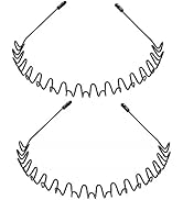 2pack Metal Hair Bands for Men Women's Headbands, Unisex Black Wavy Spring Sports Headband for Me...