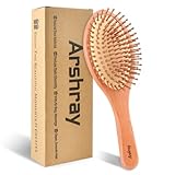 Arshray Natural Wooden Hair Brush – Ergonomic Handle, Soft Cushions for Gentle Detangling, Promotes Scalp Circulation