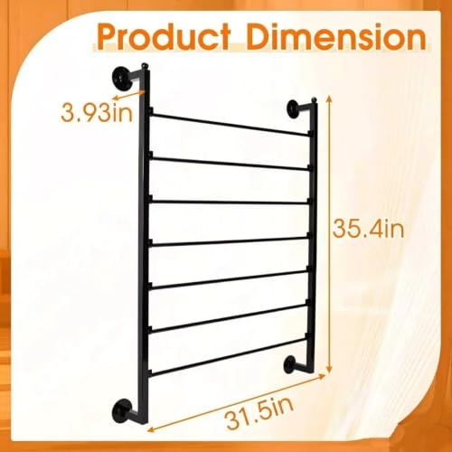 Image of 7 Tier Wall Mount Ribbon Organizer, Metal Rack for Craft Room