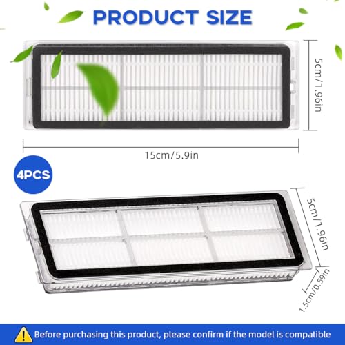 Image of HASTHIP Replacement Filters for mi x10 Vacuum Cleaner Capturing Larger Particles and Debris Tailorted fit Replacement Primary Filters for mi x10, Pack of 4