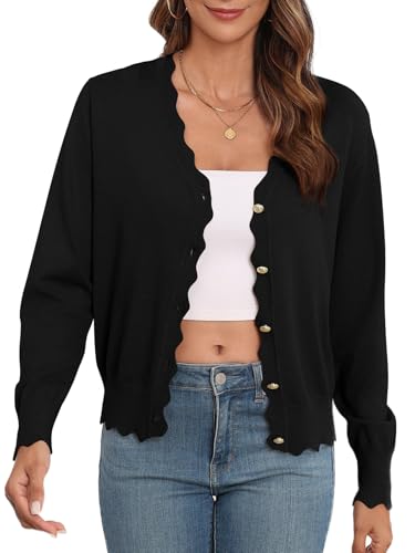 Women's Lightweight Cardigans Casual Long Sleeve V-Neck Button Print Sweaters Open Front Outerwear3