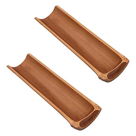 POFET Japanisches Tee-Zeremonie-Set, handgefertigt, Braun, glatte Kanten, natürlicher Bambus, 2 Stück Cover