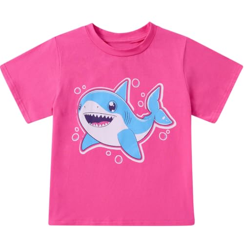 RAISEVERN 4T Girls Clothes Cute Girl Shirts 5T Ocean Shark Graphic Tee