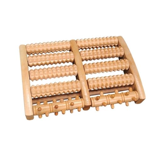 CUEMOON Rullo massaggiante per fascite plantare, in legno, con massaggiatore per piedi, massaggiatore per piedi, riflessologia e sollievo dal dolore ai piedi