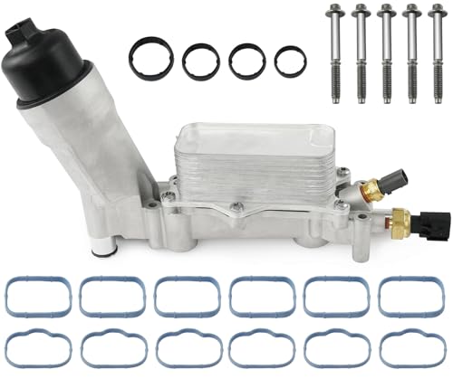 926-959 Upgrade Aluminum Engine Oil Filter Housing Oil Cooler Kit for 2011-2016 Dodge Challenger Charger Journey Caravan Durango Jeep Wrangler Grand Cherokee Chrysler 200 300 Ram ProMaster 3.6 926-876