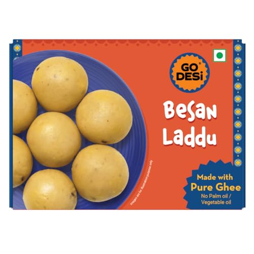 GO DESi - Besan Laddoo | Made with Almonds & Pure Ghee | Indian Mithai | Ladoo | Laddu | Sweets Gift Pack | 180 grams