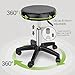 Nova Microdermabrasion Rolling Stool with Wheels Swivel Salon Stool Adjustable Drafting Tattoo Office Chair for Massage Bar Kitchen Spa Shop with Thick Cushion