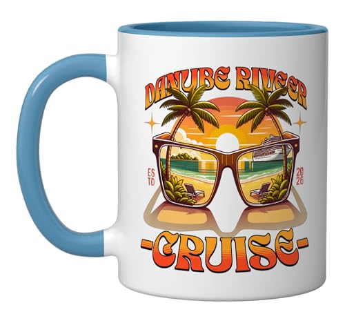 Matching Danube River Cruise Ceramic Mug, Blue/White
