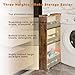 TEAMIX 4 Tier Slim Storage Cart with Handle, Slide Out Storage Rolling Utility Cart Mobile Shelving Unit Organizer Trolley for Small Spaces Kitchen Laundry Narrow Places