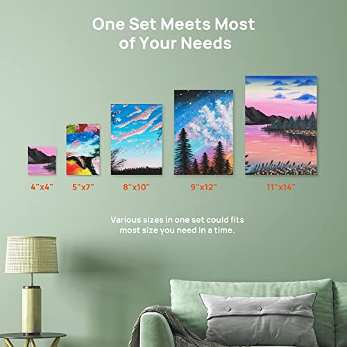 Canvas Panels, Discpace Canvases For Painting 18Pcs Primed Canvas Boards 100% Cotton & Acid Free Canvas In Bulk-4X4, 5X7, 8X10, 9X12, 11X14, Ideal For Acrylic/Oil/Watercolor Paints/Painter/Kid/Student #TOP7