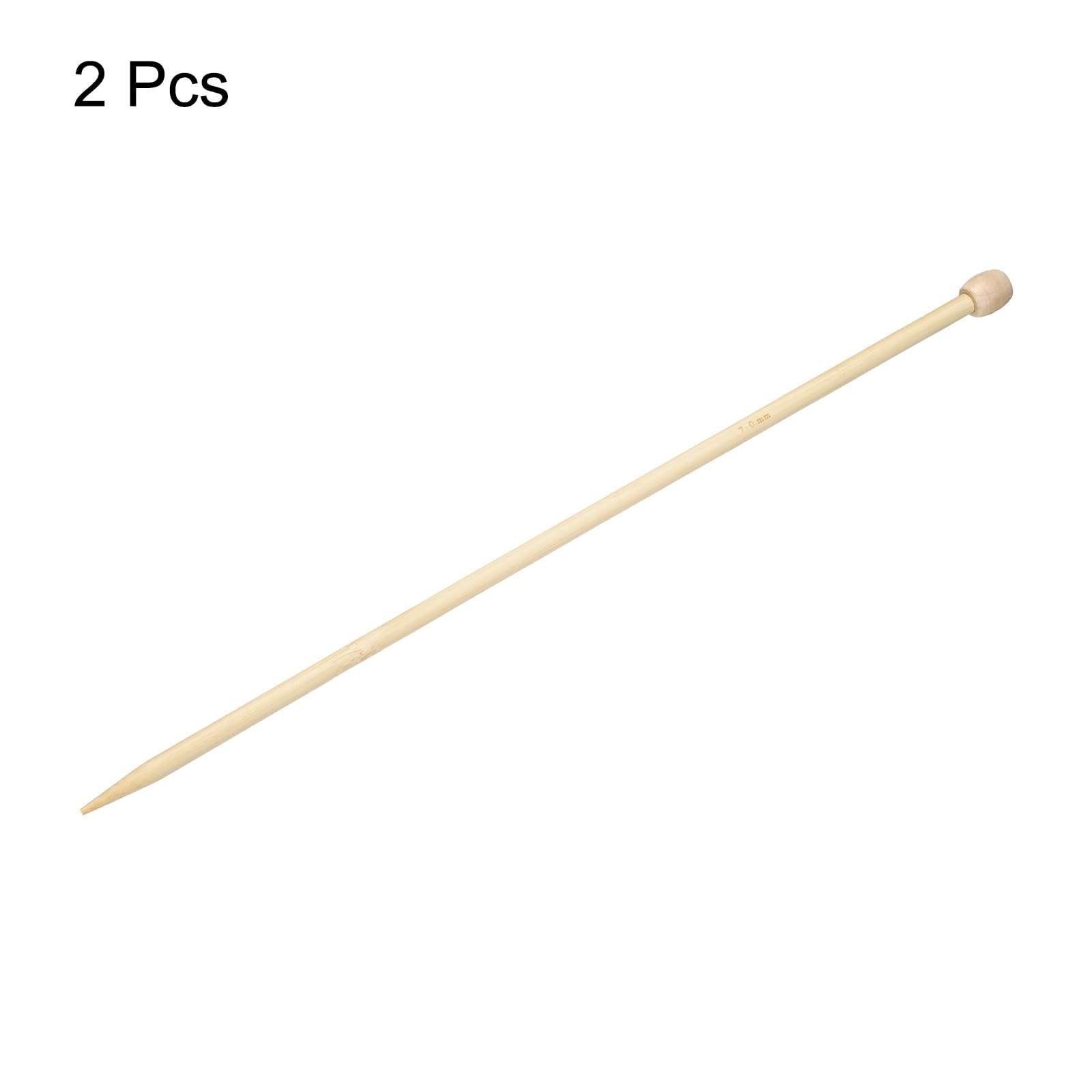 HARFINGTON Aguja de tejer de bambú de 7 mm, recta, de una sola punta, 34 cm de largo, para principiantes, agujas de tejer a mano, talla 10.5 de EE. UU
