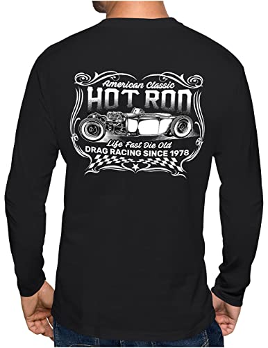 T-shirt à manches longues US Hot Rod vêtement homme idéal pour rasso de voitures anciennes
