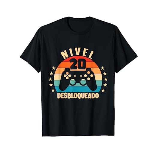 Nivel 20 Desbloqueado Gamer 20 Años 2001 Divertido Chico Camiseta
