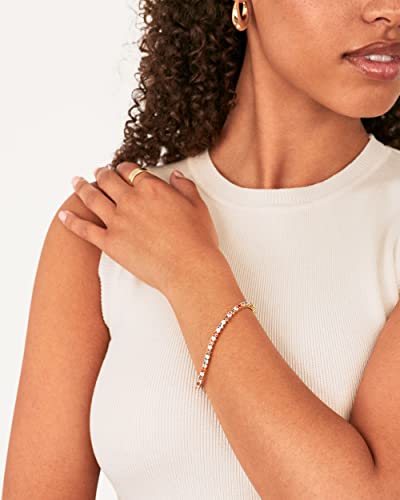 PAVOI 14K Gold Plated 3mm Multi Colored CZ Tennis Bracelet | Boho Cubic Zirconia Bracelet for Women | Size 6.5-7.5 Inch4