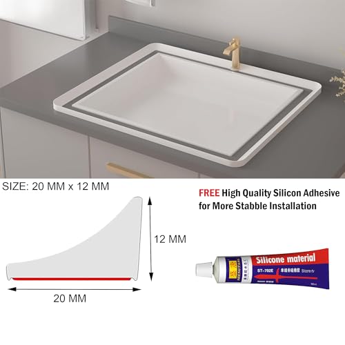 Image of URBANMONK 1-Meter Self Adhesive Sink Water Stopper for Kitchen Slab | Bathroom Silicone Water Stopper for Kitchen Sink with Glue Stick | Water Stopper for Bathroom | White