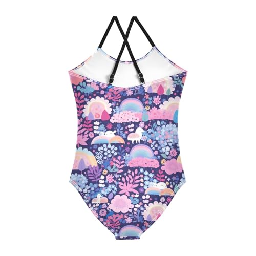 Flowers Floral Leaves Girls One Piece Swimsuit Beach Swimwear 208522422