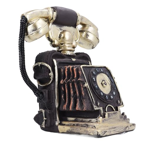 Teléfono vintage de resina sintética años 20 con detalles intrincados para decoración de salón 6