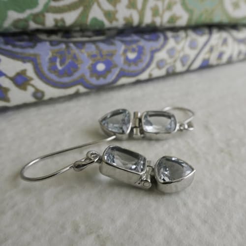 Boucles d'oreilles topaze bleue argent 925 le cadeau idéal avec pierre précieuse - 7