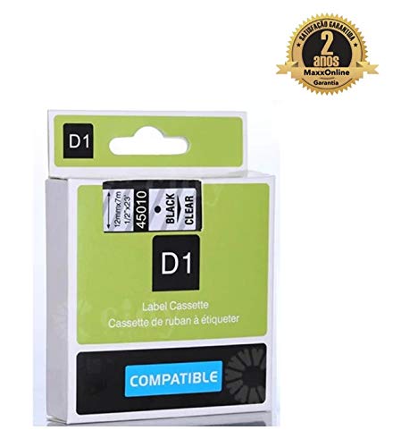 Fita Compatível Dymo D1 45010 Incolor 12mm