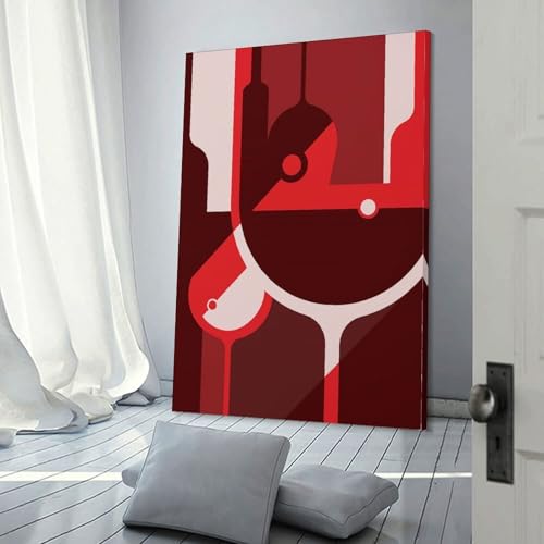 Toile abstraite de vin moderne pour salon chic et décoration de salle à manger en 50x75 cm