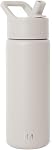 Simple Modern Kids Water Bottle with Straw| Leak Proof Insulated Stainless Steel Bottle for Girls, Boys | Summit Collection | 18oz | Almond Birch