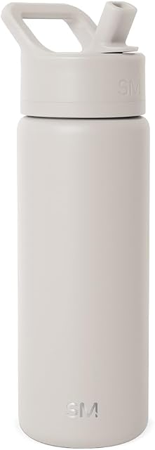 Simple Modern Kids Water Bottle with Straw| Leak Proof Insulated Stainless Steel Bottle for Girls, Boys | Summit Collection | 18oz | Almond Birch