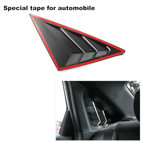 Image of Thenice for 11th Gen Civic Racing Style Rear Side Window Louvers Air Vent Scoop Shades Cover Blinds Compatible with Honda Civic Hatchabck Type R 2022 2023 2024 2025 2026 -Glossy Black
