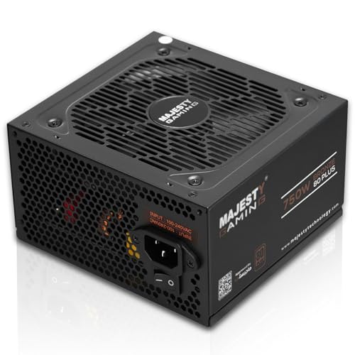Majesty 750W Power Supply | 80+ Bronze Efficiency | Non-Modular | Low Noise | ATX 3.0 & PCIe 5.0 Compatible | 105C Capacitors | 5 Year Warranty | Black