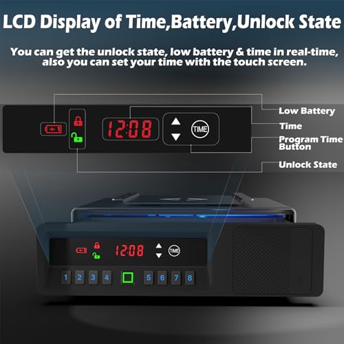 Z ZLJUAN Slide-Away Pistol Handgun Quick Access Gun Drawer Safe with LCD Display of Temp,Humidity,Time,Low Battery Warning,Unlock State for Nightstand Bedside Home by Z ZLJUAN - Used condition - Image 5