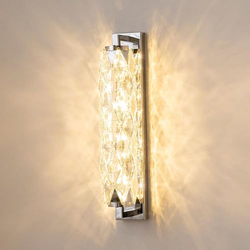 Wall lamp Crystal Wall Sconce LED Light, Modern Art Deco Lamp for Living Room, Bedroom, Dining Hallway, Hotel, 3 Color