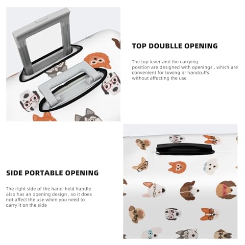 Luggage Cover Protector Suitcase Cover - High Elasticity Cute Dog Puppy Glasses Suitcase Cover for Luggage2