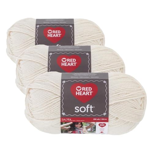 Image of RED HEART Soft Yarn, Off-White (Pack of 3)