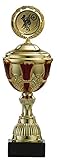 Deitert Motocross Pokal Gold-Rot - 26cm - Trophäe mit Wunschgravur und Wunschemblem auf Marmorsockel - Wanderpokal aus metallisiertem ABS-Kunststoff