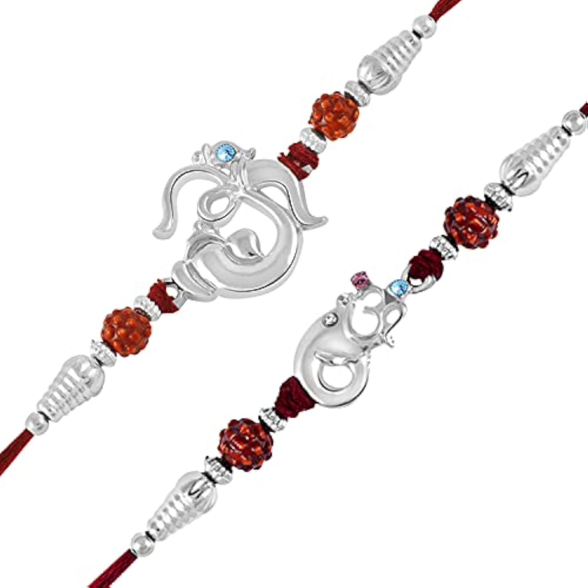 Kundan Rakhi Combo Set for Brother, Raksha Bandhan Gift